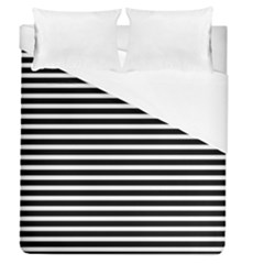 Horizontal Stripes Black Duvet Cover (queen Size) by Mariart