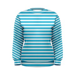 Horizontal Stripes Blue Women s Sweatshirt by Mariart