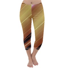 Diagonal Color Fractal Stripes In 3d Glass Frame Capri Winter Leggings  by Simbadda