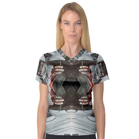 Call Of Duty  Bullet Shock 3d Effect Women s V-neck Sport Mesh Tee by 3Dbjvprojats