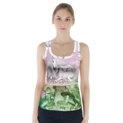 Wonderful Unicorn With Foal On A Mushroom Racer Back Sports Top by FantasyWorld7