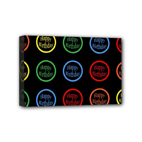 Happy Birthday Colorful Wallpaper Background Mini Canvas 6  X 4  by Simbadda