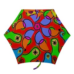 Digitally Painted Patchwork Shapes With Bold Colours Mini Folding Umbrellas by Nexatart