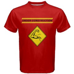 Red Under Construction Muscle Power Fitness Gym Men s Cotton Tee by ThinkOutisdeTheBox