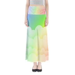 Cloud Blue Sky Rainbow Pink Yellow Green Red White Wave Maxi Skirts by Mariart
