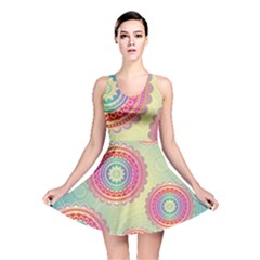 Abstract Geometric Wheels Pattern Reversible Skater Dress by LovelyDesigns4U