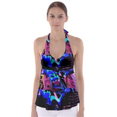 Abstract Artwork Of A Old Truck Babydoll Tankini Top by Nexatart