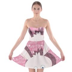Easter Bunny  Strapless Bra Top Dress by Valentinaart
