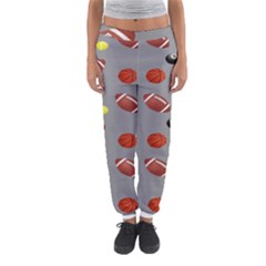 Balltiled Grey Ball Tennis Football Basketball Billiards Women s Jogger Sweatpants by Mariart
