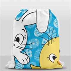 Easter Bunny And Chick  Drawstring Bag (small) by Valentinaart