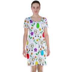 Easter Lamb Short Sleeve Nightdress by Valentinaart
