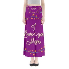 Happy Mothers Day Celebration I Love You Mom Maxi Skirts by Nexatart
