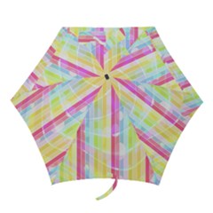 Abstract Stipes Colorful Background Circles And Waves Wallpaper Mini Folding Umbrellas by Nexatart
