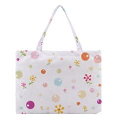Flower Floral Star Balloon Bubble Medium Tote Bag by Mariart