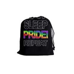 Eat Sleep Pride Repeat Drawstring Pouches (medium)  by Valentinaart