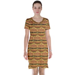 Delicious Burger Pattern Short Sleeve Nightdress by berwies