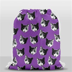 Cat Pattern Drawstring Bag (small) by Valentinaart