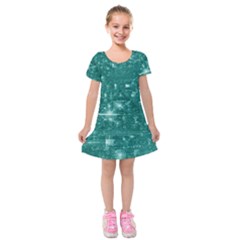 /r/place Emerald Kids  Short Sleeve Velvet Dress by rplace