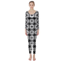 Geometric Modern Baroque Long Sleeve Catsuit by dflcprintsclothing