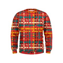 Colorful Line Segments Kids  Sweatshirt by linceazul