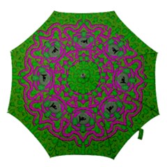 Vegetarian Art With Pasta And Fish Hook Handle Umbrellas (small) by pepitasart