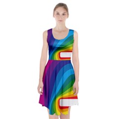 Circle Rainbow Color Hole Rasta Waves Racerback Midi Dress by Mariart