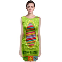 Happy Easter Butterfly Love Flower Floral Color Rainbow Classic Sleeveless Midi Dress by Mariart