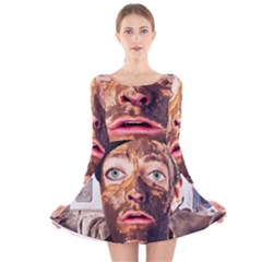 Shitfaced Long Sleeve Velvet Skater Dress by RakeClag