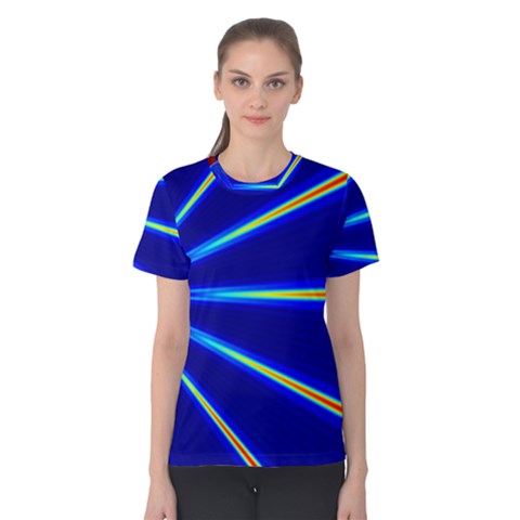 Light Neon Blue Women s Cotton Tee by Mariart