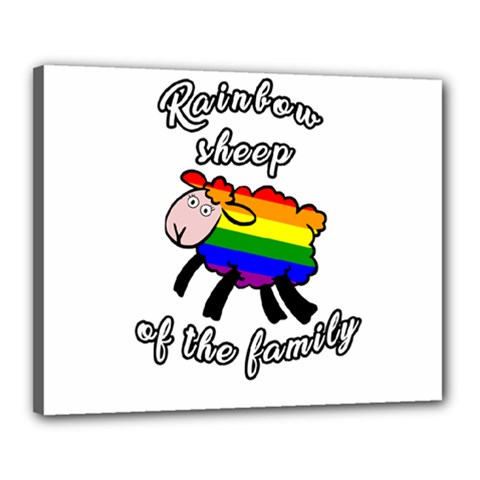 Rainbow Sheep Canvas 20  X 16  by Valentinaart