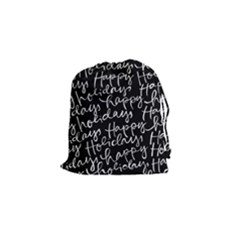 Happy Holidays Drawstring Pouches (small)  by Mariart