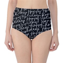Happy Holidays High-waist Bikini Bottoms by Mariart