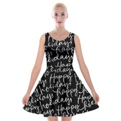 Happy Holidays Velvet Skater Dress by Mariart