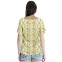 Ethnic Orange Pattern Flutter Sleeve Top View2