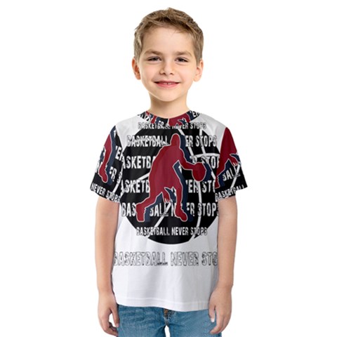 Basketball Never Stops Kids  Sport Mesh Tee by Valentinaart
