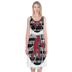Basketball Never Stops Midi Sleeveless Dress by Valentinaart