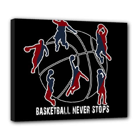 Basketball Never Stops Deluxe Canvas 24  X 20   by Valentinaart