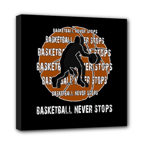 Basketball Never Stops Mini Canvas 8  X 8  by Valentinaart
