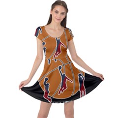 Basketball Never Stops Cap Sleeve Dresses by Valentinaart
