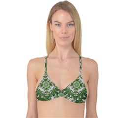Marijuana Leaf Pattern Reversible Tri Bikini Top by getstonedinstyle