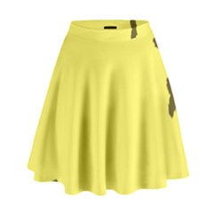 Banner Polkadot Yellow Grey Spot High Waist Skirt by Mariart
