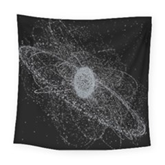 Space X Circle Line Black Square Tapestry (large) by Mariart