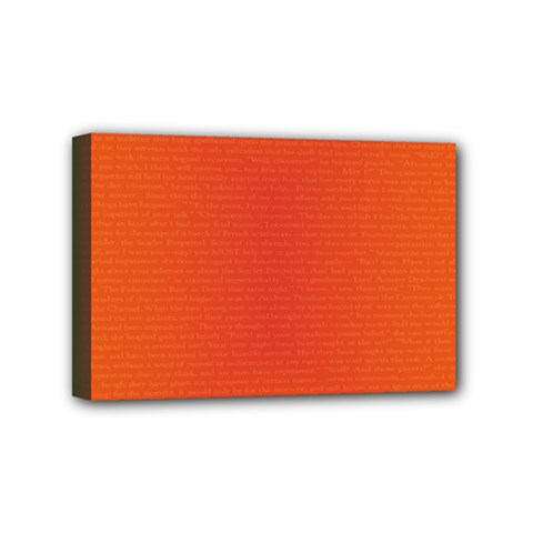 Scarlet Pimpernel Writing Orange Green Mini Canvas 6  X 4  by Mariart