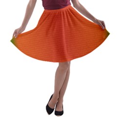 Scarlet Pimpernel Writing Orange Green A-line Skater Skirt by Mariart