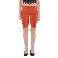 Scarlet Pimpernel Writing Orange Green Yoga Cropped Leggings by Mariart