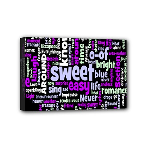 Writing Color Rainbow Sweer Love Mini Canvas 6  X 4  by Mariart