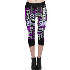 Writing Color Rainbow Sweer Love Capri Leggings  by Mariart