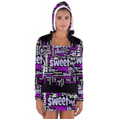 Writing Color Rainbow Sweer Love Women s Long Sleeve Hooded T-shirt by Mariart