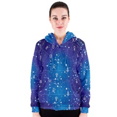 Astrology Illness Prediction Zodiac Star Women s Zipper Hoodie by Mariart