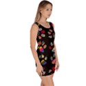 Colorful Paw Prints Pattern Background Reinvigorated Sleeveless Bodycon Dress View3